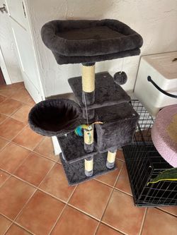 Cat tower and bed