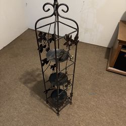 Metal Floral 3 Tiers Plant Or Candles Holder.