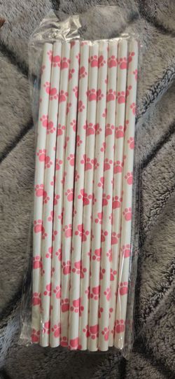Straws with doggie paws