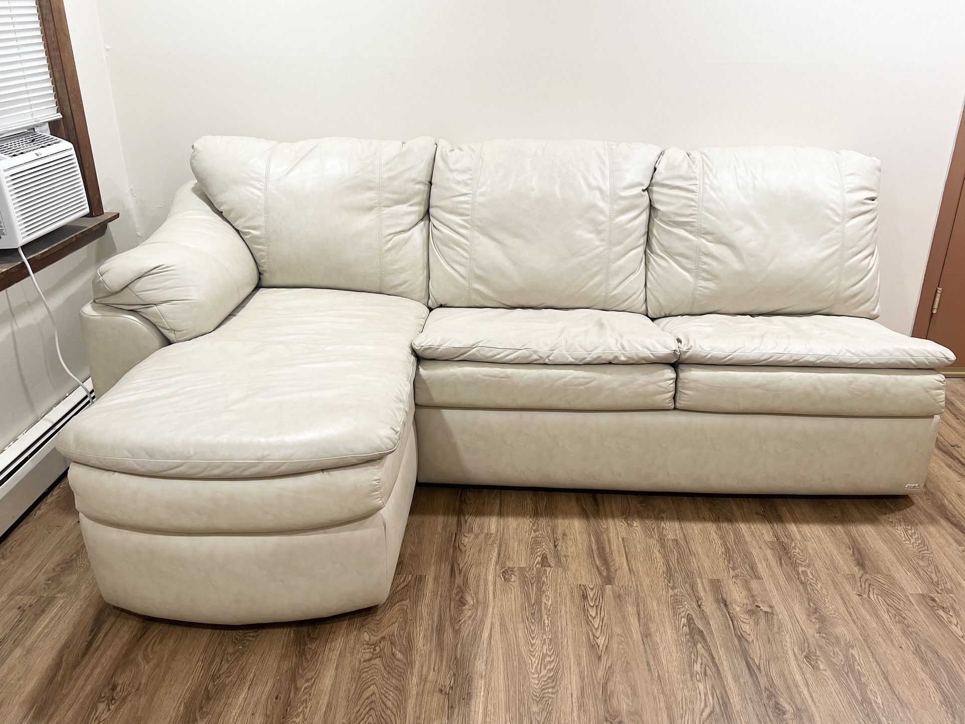 White Leather Couch - New