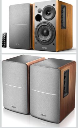 Edifier R1280DB Powered Bluetooth Bookshelf Speakers - Optical Input - Wireless Studio Monitors - 4 Inch Near Field Speaker - 42w RMS - Wood Grain