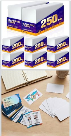2000 Pack Blank PVC Cards, White Quality Plastic ID Cards, CR80 30 Mil White Plastic Cards for Photo ID Badge Printers