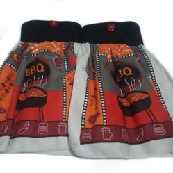 Barbecue Handmade Hanging Kitchen Towels Set of 2
