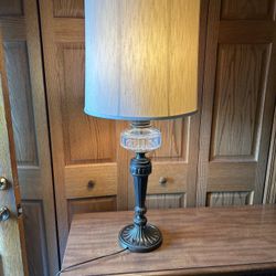 A MCM Stiffel Bronze Lamp.  All Original Even The Shade. 