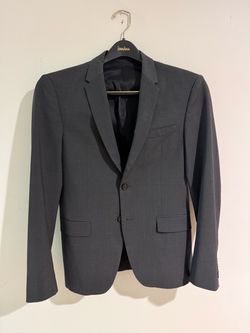 Zara Men's Dark Gray Two-Button Suit Jacket Size  36