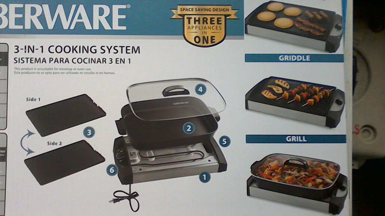 Farberware Royalty 3-in-1 Black Skillet, Grill & Griddle Cooking System for  Sale in Oakland Park, FL - OfferUp