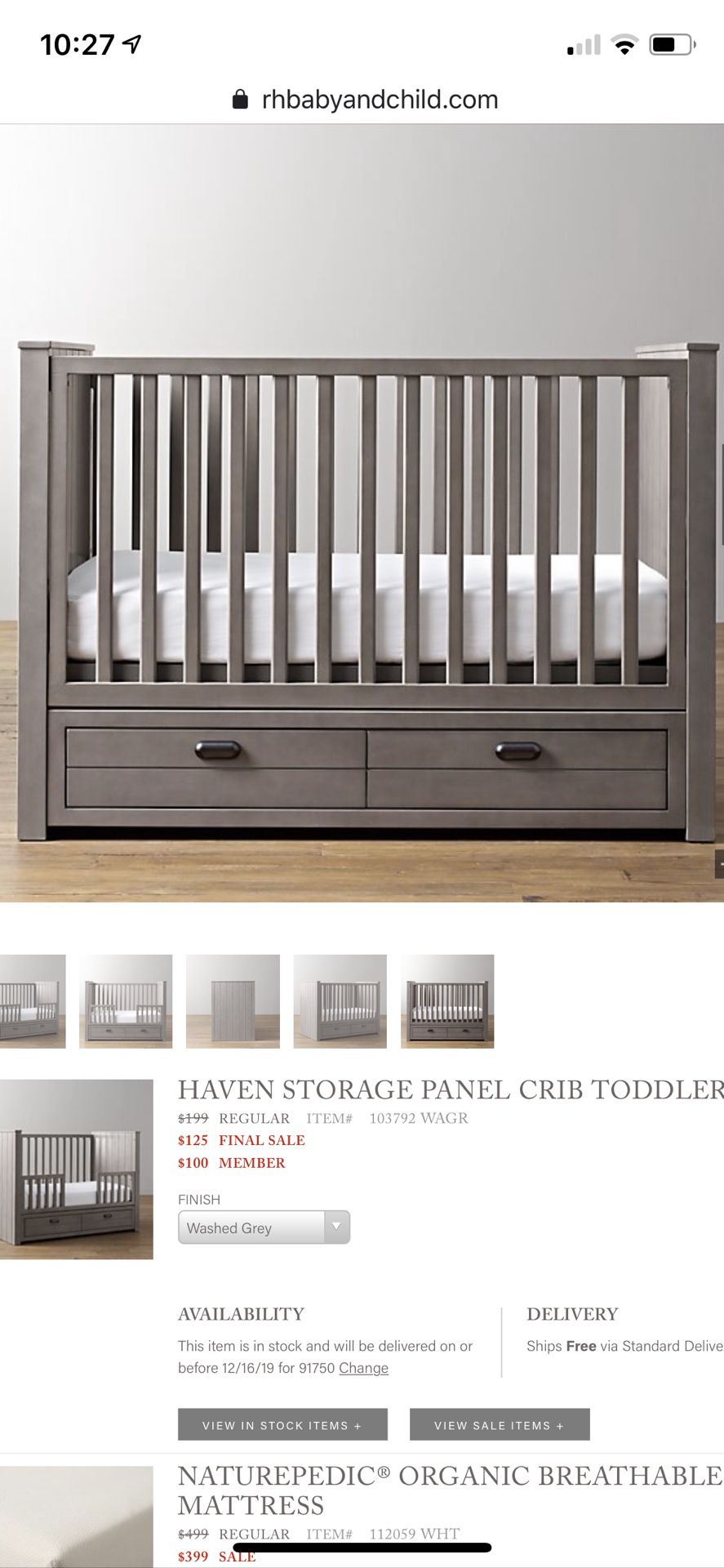 RH Baby & Child Haven Crib