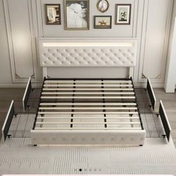Full Size LED Smart Bed Frame 