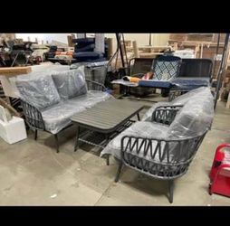 Assembled New 4-Piece Outdoor Patio Furniture Sets Garden Conversation Bistro Sets Chairs