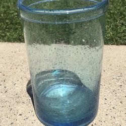 Blue Transparent Glass Vase