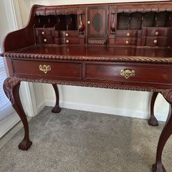 Antique Desk With Carved Details 