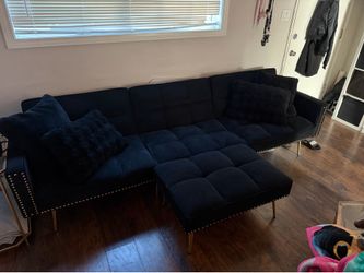 Black gold couch