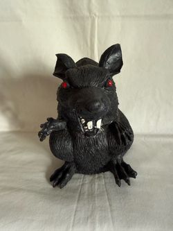 Halloween Spooky Black Rat Prop 7"