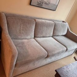 Crate and Barrel Gray Notch Sofa