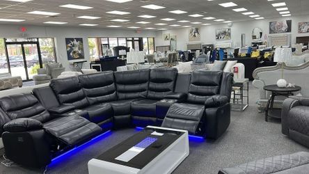 June Promotion Spacious Power Sectional with Built-In Bluetooth Speakers