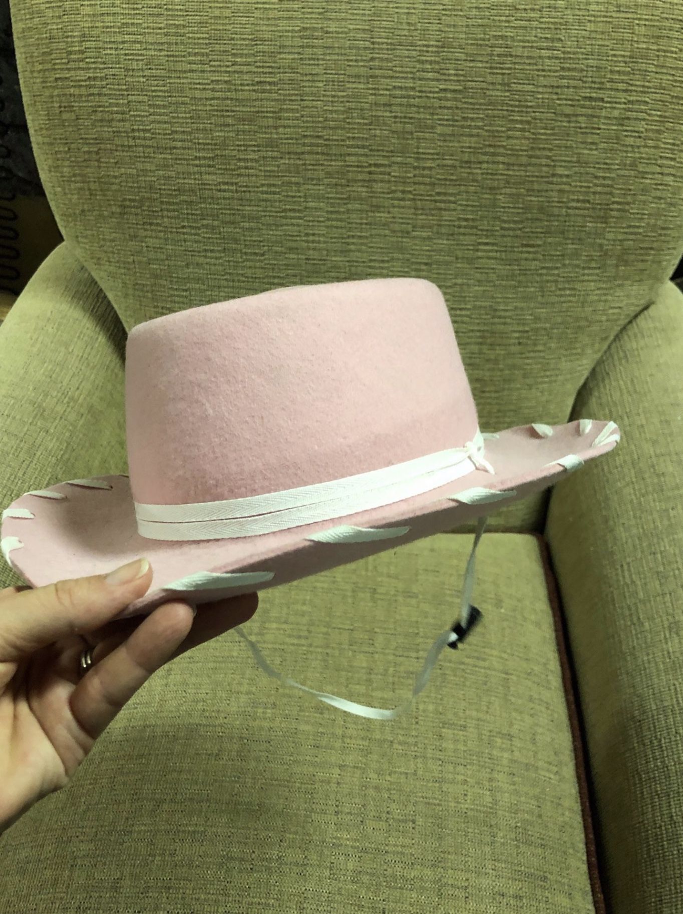 $14- Kids Pink Cowboy Hat  -100 % Wool Felt -GREAT CONDITION - SIZE IS 55cm 