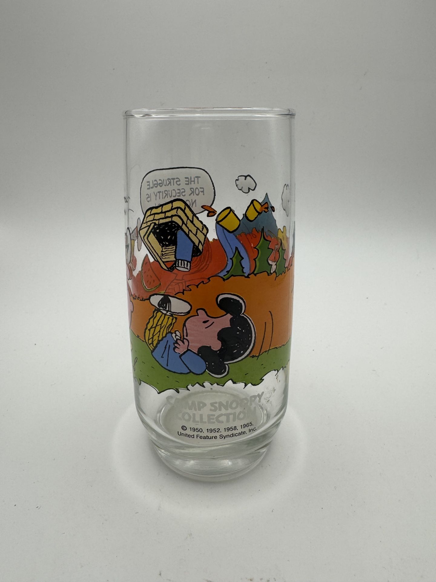 Vintage Peanuts Collectible Drinking Glass from McDonald’s, Schulz, Camp Snoopy Collection