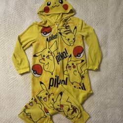 POKEMON Sleeper Hoodie Zip Up One Piece Kid size 8