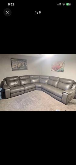 Leather sectional