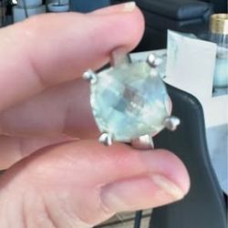 Green amethyst ring with hearts AVAILABLE