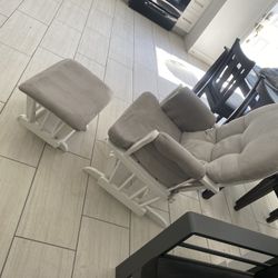 Nursery rocking chair with the foot rest $65