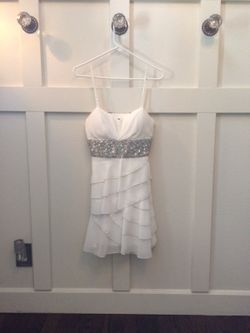 White dress with sequin band