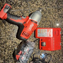 Milwaukee 1/2 “ Impact Wrench  3amp Battery And Charger  Brand New 