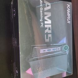 Kamrui AMR5 Mini Gaming PC Desktop Black Type-C USB Audio for Games Office