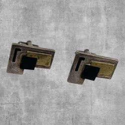 Antonio Pineda Taxco Mexico 970 Silver Onyx Cufflinks Modernist 36g