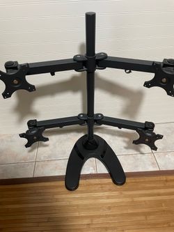 Stable Quad Monitor Stand, Free Standing Fully Adjustable Desk Mount