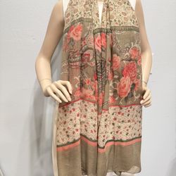Beautiful pure cotton long scarf 45” x 73” ( European traditional pattern)