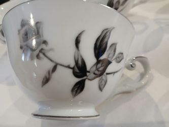 Vintage Nocturne by Yamaka fine porcelain rose tea cups