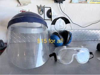 Face Shield, Safety Goggles & Ear Protection