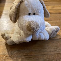 TY PLUFFIES 2002 PLOPPER TAN PUPPY DOG BROWN SEWN EYES STUFFED ANIMAL PLUSH TOY