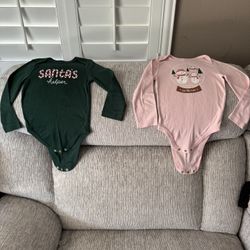 Christmas Baby/Toddler Stretchy Bodysuits Size 24 Months