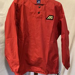 Men’s MIZUNO Pulliver Baseball Jacket, Red Medium