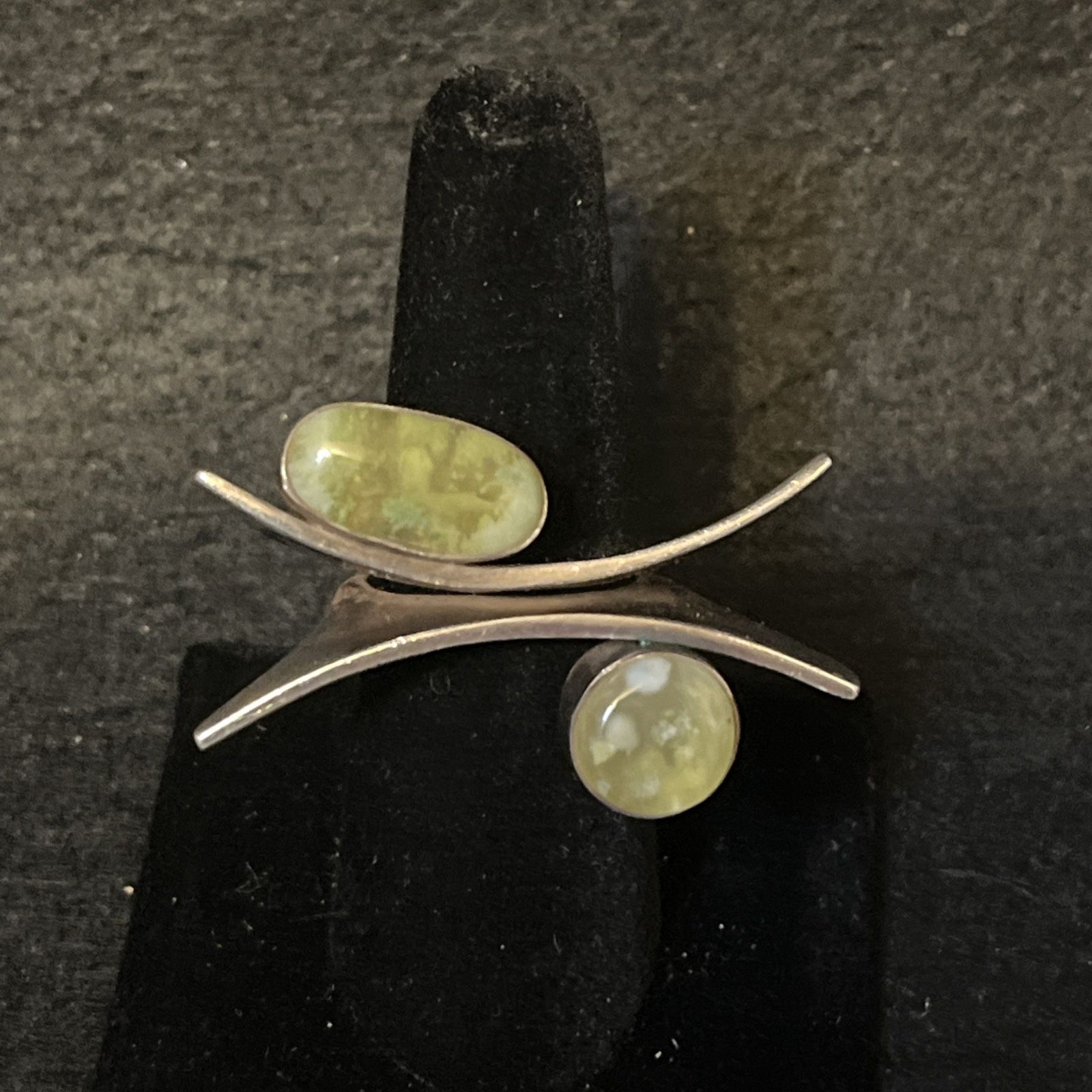 OOAK Vintage Sterling Silver Abstract Modernist Ring Size