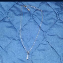 Elegant Silver Necklace With Key