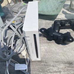 Wii Console All Wires Controller And Senser Bar 