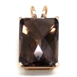 Ladies Smoked Topaz/14K Gold Pendant