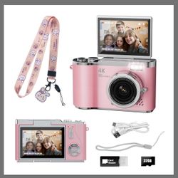 Pink 4K HD Digital Camera & Recorder 