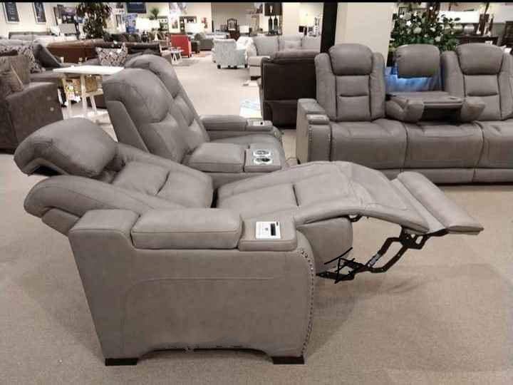 The Man-Den Gray Power Reclining Sofa And Loveseat
Ashley Furniture$10 Down Payment And Financing Available