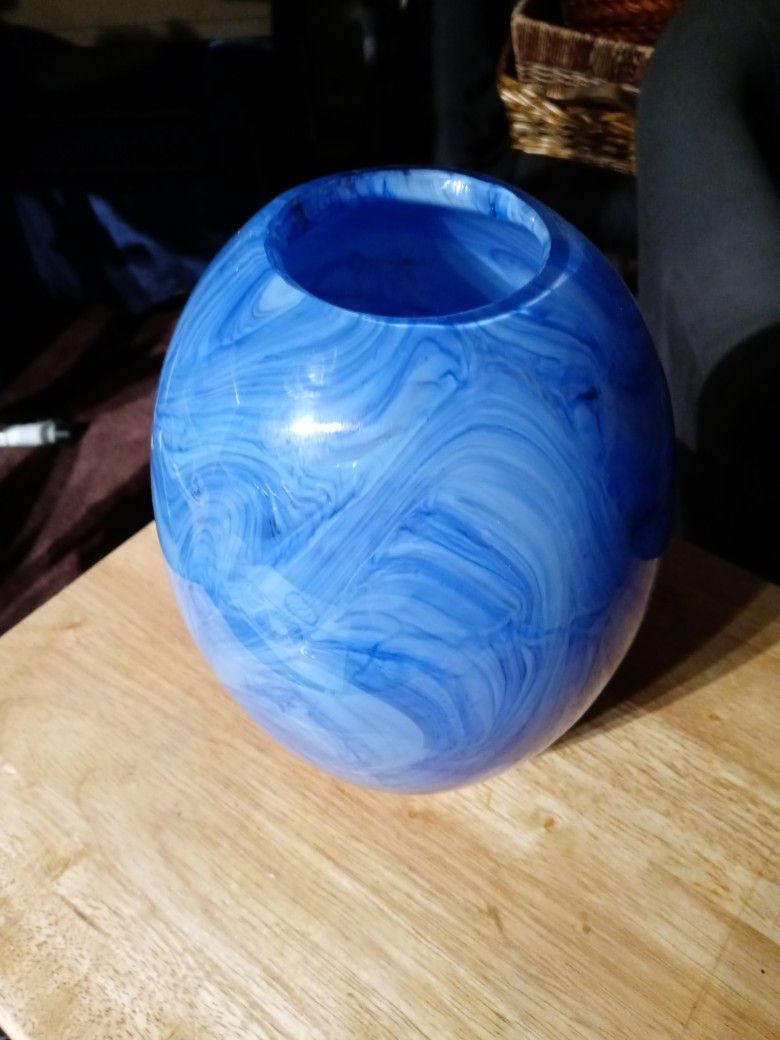 Blue Blown Vase
