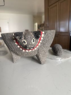 Hand-Painted Stone Molcajete with Pestle