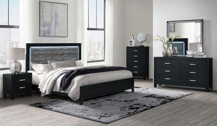 Modern Dark Grey Bedroom Set – Excellent Condition Brand New