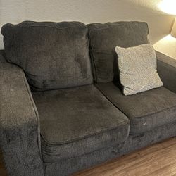 Dark Blue Couch, Loveseat, And Chaise