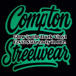 Compton Streetwear Glow In The Dark Vinyl 12x12 For Sale 