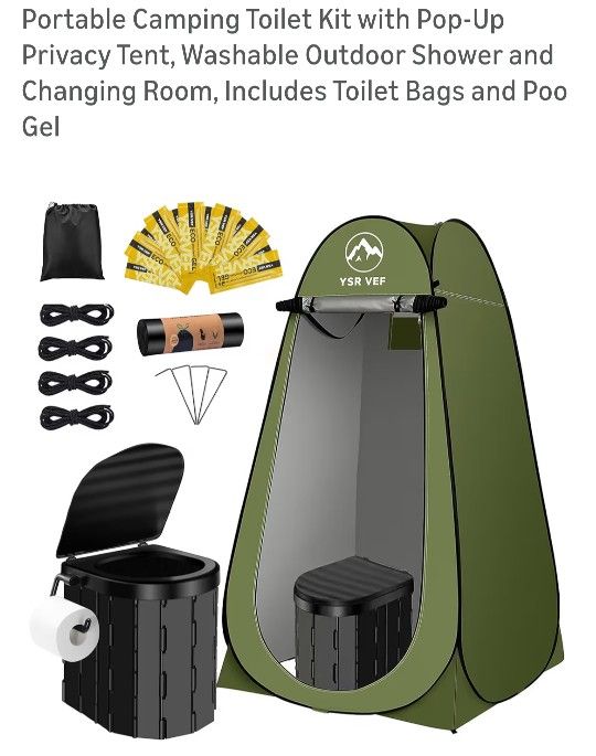 New Porta Potty Privacy Tent, Toilet And Accessories