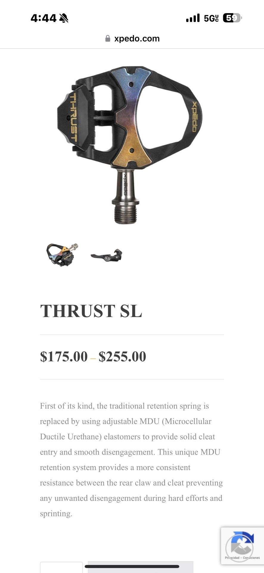 xpedo THRUST SL Titanium Spindle 