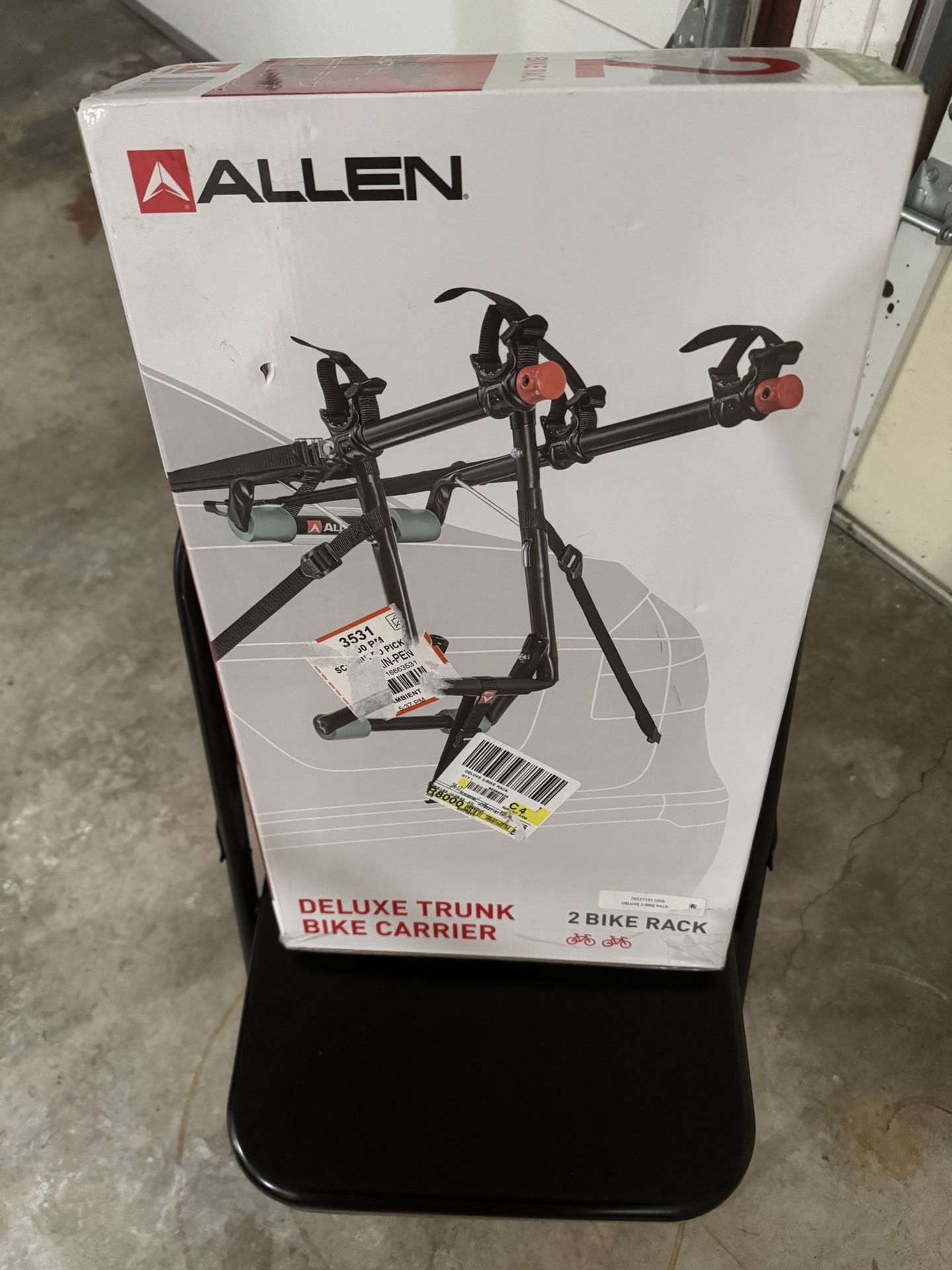 Allen Sports Deluxe 2-Bicycle Trunk Mounted Bike Rack Carrier, Model 102DN, Black